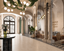 Wnętrza hotelu w dawnym Pałacu Hatzfeldów  na wizualizacji