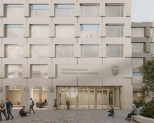 Konkursowa, zwycięska wizualizacja rozbudowy siedziby Urzędu Marszałkowskiego Województwa Dolnośląskiego we Wrocławiu