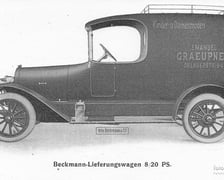 Rok 1912 , jeden z 20 modeli wrocławskiej Otto Beckmann&Co, Motorwagen-Fabrik: samochód dostawczy model Lieferungswagen 8/20 PS z roku 1912., źródło: fotopolska.eu