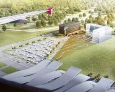 Wizualizacja pięciopiętrowego hotelu Hampton by Hilton na wrocławskim lotnisku