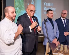 Kulinarne Grand Prix Wrocławia, gala w Sali Wielkiej Starego Ratusza, Wrocław, 22 października 2025. Od lewej: Diego Grimberg, Maciej Dobrzyniecki, Yassin Bugajny i Jakub Mazur