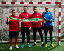 Marcin Lubczyk, Adrian Słoninka, trener Maciej Nowacki, Michal Płachecki