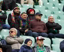 Kibice na trybunach Tarczyński Arena we Wrocławiu, mecz Śląsk Wrocław - Piast Gliwice, 06.04.2023