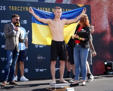 Ceremonia ważenia zawodników przezwieczorem bokserskim na Tarczyński Arena, którego kulminacją będzie walka Usyk - Dubois