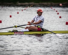 Michał Rańda podczas wioślarskich zawodów