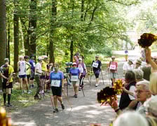 Uczestnicy mistrzostw w joggingu i nordic walking  w parku Zachodnim, 15 czerwca 2024 r.