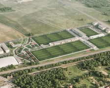 <p>Wizualizacja Wrocławskiego Centrum Sportu (bazy treningowej Akademii WKS Śląsk) - cały kompleks</p>