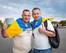 Kibice w drodze na mecz Ukraina - Francja we Wrocławiu