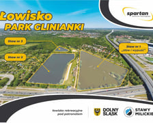 <p>Łowisko Park Glinianki, infografika z lokalizacją staw&oacute;w</p>