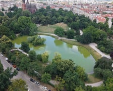 Widok na Park Tołpy z lotu ptaka.