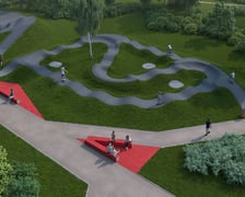 Wizualizacja projektu budowy torów do wyczynowej jazdy na rowerze w Parku Mamuta