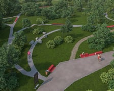 Wizualizacja projektu budowy torów do wyczynowej jazdy na rowerze w Parku Mamuta