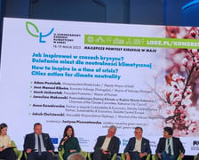 <p>Paneliści spotkania pt. Jak inspirować w czasach kryzysu? Działania miast dla neutralności klimatycznej&nbsp;</p>