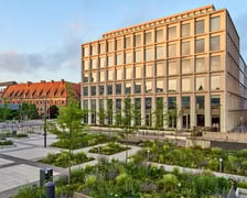 Zielony plac Nowy Targ o wschodzie słońca