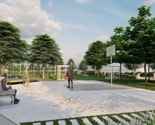 Skwer Hansa Scharouna na Nowych Żernikach - II etap prac, wizualizacja