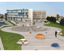 Bulwar słoneczny - wizualizacja. Projekty przygotowane przez Studentów Katedry Wzornictwa i Katedry Architektury Wnętrz ASP Wrocław