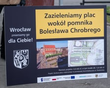 Wrocław zazielenia plac przy pomniku Bolesława Chrobrego - konferencja prasowa 17.03.2025
