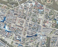 Fragment zdjęcia Wrocławia z lotu ptaka