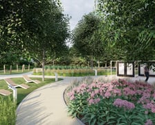<p>Wizualizacja - planowany park Literacki na Złotnikach (osiedle Leśnica)</p>