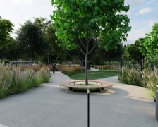 <p>Wizualizacja - planowany park Literacki na Złotnikach (osiedle Leśnica)</p>