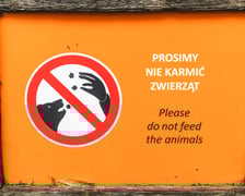 Tabliczka z napisem Prosimy nie karmić zwierząt