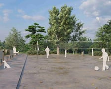 Wizualizacja prac zaplanowanych przy jeziorze Pawłowickim - powstanie m.in. plac zabaw i boisko do siatkówki plażowej