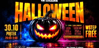 Halloween Party w Sky Games — wstęp wolny Piątek 30.10 o 20:00 Sky Games Wrocław