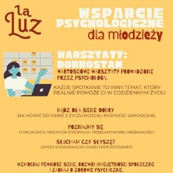 Dobrostan – bezpłatne warsztaty psychologiczne dla młodzieży