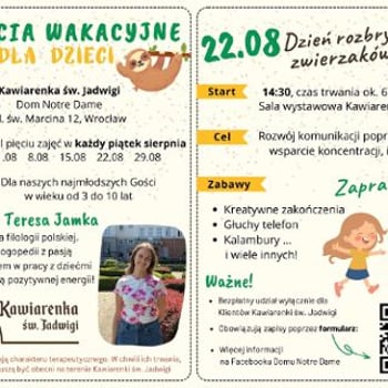 Dzień rozbrykanych zwierzaków – zajęcia wakacyjne dla dzieci