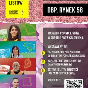 Maraton Pisania Listów | Amnesty International w Bibliotece Dolnośląskiej