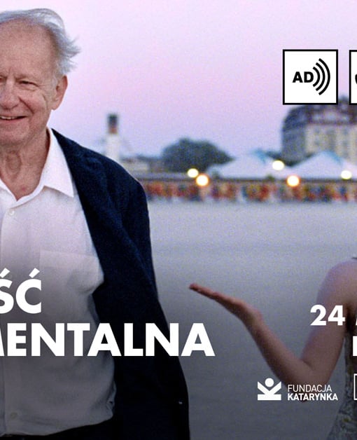 Plakat filmu „Wartość sentymentalna" z napisami, PJM, audiodeskrypcją i pętlą indukcyjną