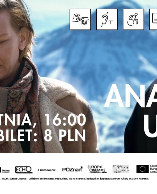 Plakat filmu Pokaz filmu „Anatomia upadku” z audiodeskrypcją, napisami, tłumaczeniem PJM