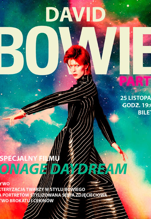 Plakat filmu Pokaz specjalny filmu „Moonage Daydream" David Bowie Party
