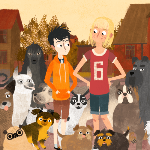 Plakat filmu Seans dla dzieci: „Jakub, Mimmi i gadające psy"
