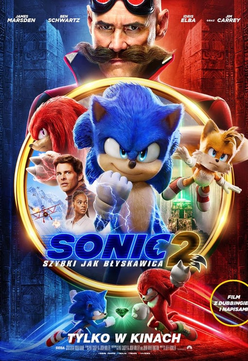 Plakat filmu Sonic 2. Szybki jak błyskawica (dubbing)