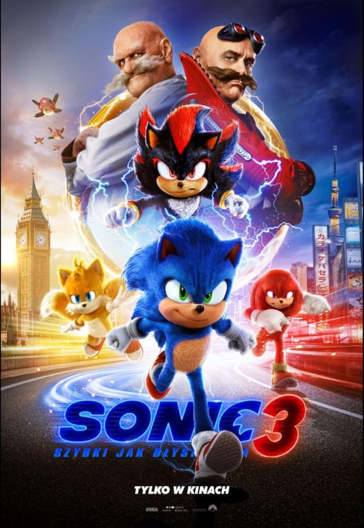 Plakat filmu Sonic 3. Szybki jak błyskawica