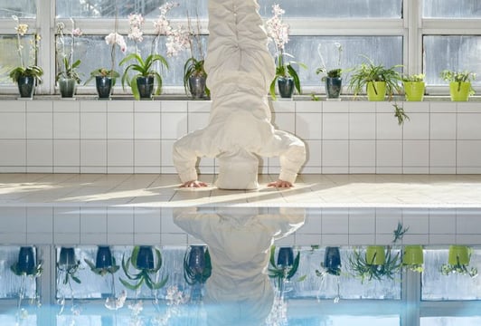 Żyjnia. Sezon wiosenny. Na zdjęciu Karol Pałka, skafander autorstwa Stefana Parucha