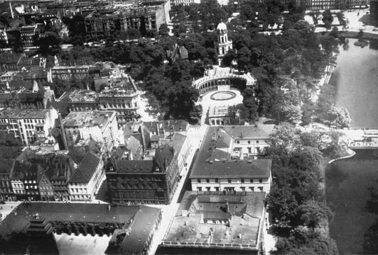 Lotnicza fotografia okolic ulicy Teatralnej