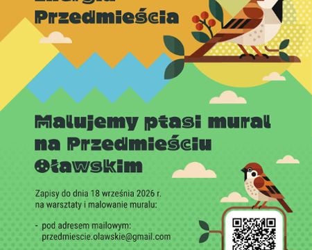 BEZPŁATNE WARSZTATY STREET ART i MALOWANIE PTASIEGO MURALU