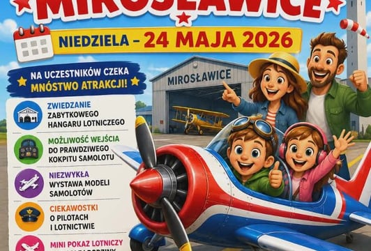 Rodzinna wycieczka edukacyjna dla dzieci i rodziców na podwrocławskim Lotnisku Sportowym Mirosławice