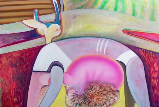 jeleń protektor, 160 x 180 cm, mixed media on cotton canvas, 2024