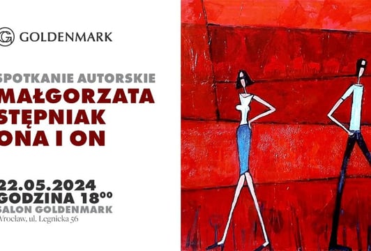 Plakat spotkanie autorskie Małgorzaty Stępniak w Goldenmark Wrocław