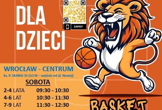 Bezpłatne zajęcia ogólnorozwojowe z elementami koszykówki dla dzieci już od 2 roku życia