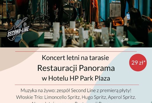 Koncert letni na tarasie Restauracji Panorama nad Odrą - premiera płyty zespołu Second Line