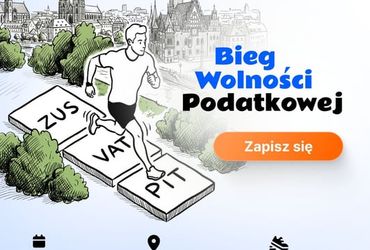 Grafika główna z Biegiem Wolności Podatkowej w wersji stacjonarnej