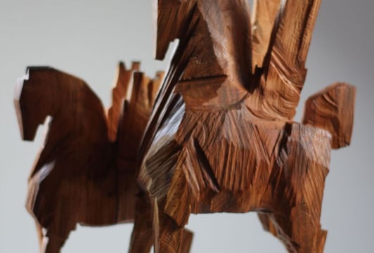 z cyklu Koniki beskidzkie - Koniki z Biadasowa - 2025 - 35 x 24 x 10,5, 25 x 25,5 x 10, czereśnia