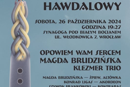 Afisz Koncertu Hawdalowego, który odbędzie się 26 października 2024 r.