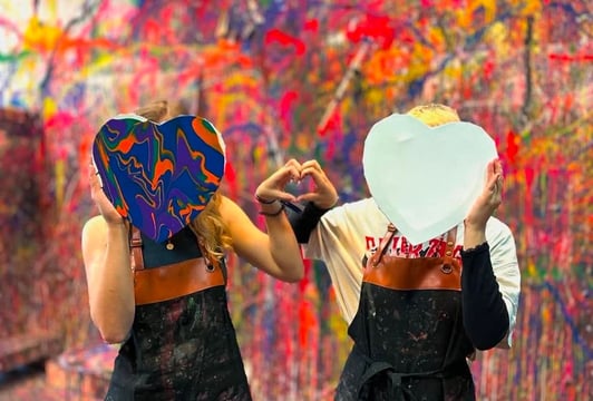 Walentynki w Pigcasso - kreatywne malowanie / chlapanie dla dzieci i dorosłych