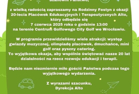 Rodzinny Festyn z okazji 20-lecia Placówek Edukacyjnych i Terapeutycznych ALTO