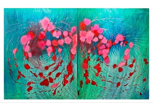 cycle of life, 260 cm x 150 cm, akryl na płótnie, 2024
